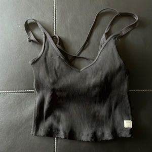 Vuori black cross back ribbed tank top/ barely worn